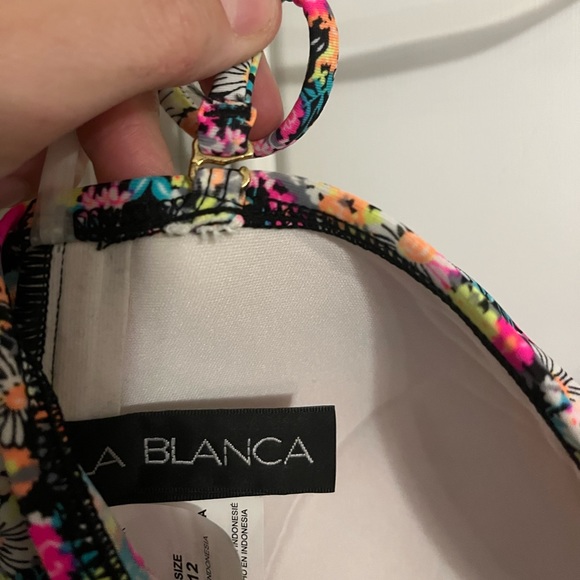 La Blanca NEW womens one piece swimsuit Floral Neon print new size 12 - Picture 7 of 8